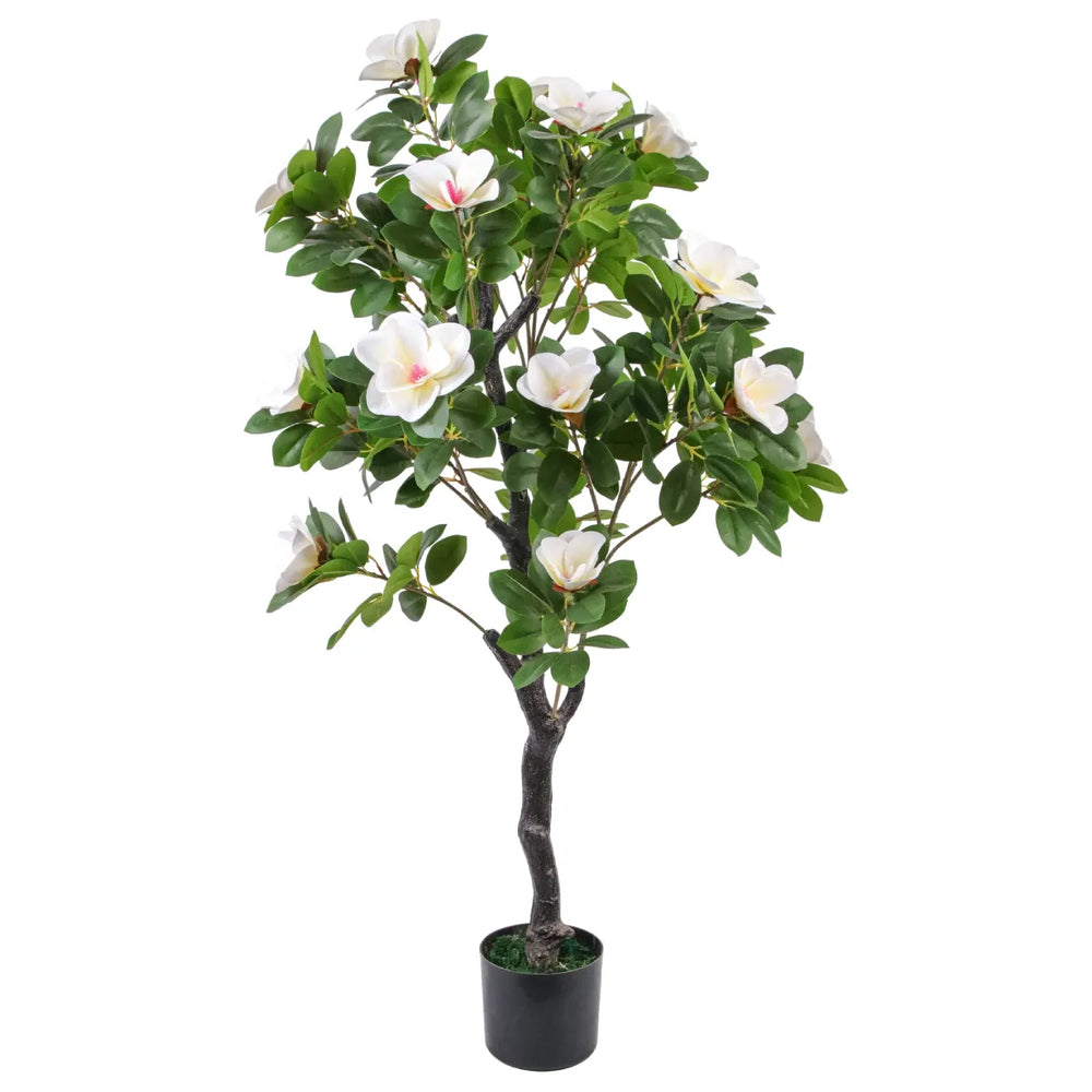 Artificial Magnolia Flower Tree 120cm Lifelike Indoor Décor Tree