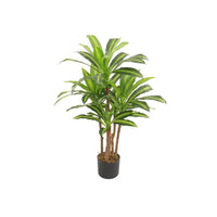 Compact 90cm artificial Dracaena tree in a black pot by Marcolo.