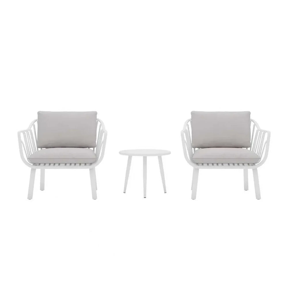 3-Piece Aria Outdoor Bistro Set – Modern Chairs & Coffee Table
