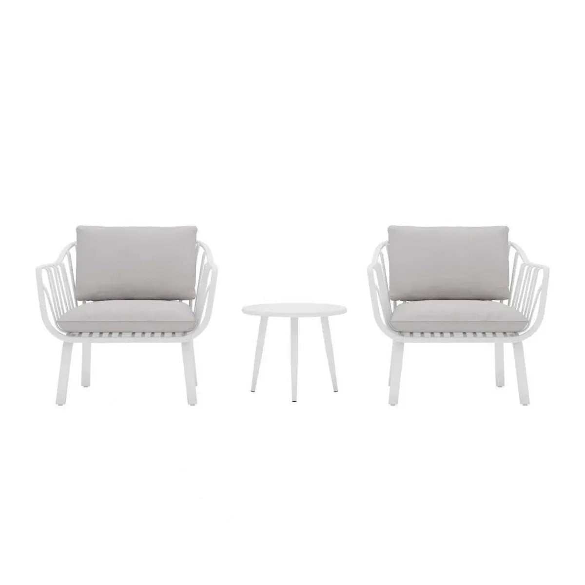 3-Piece Aria Outdoor Bistro Set – Modern Chairs & Coffee Table