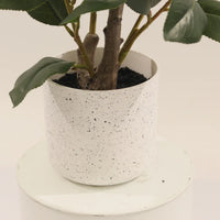 Artificial 50cm orange camellia in a white pot by Marcolo.