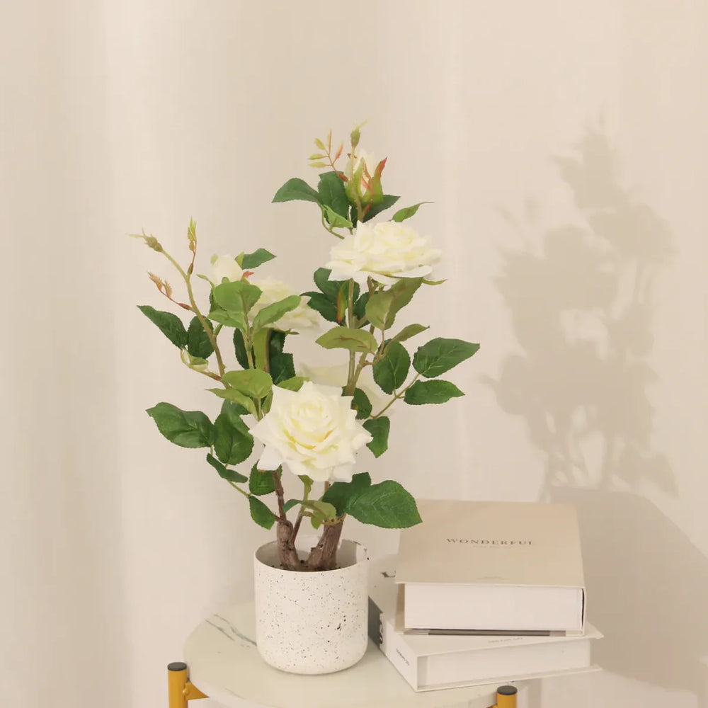 Artificial Rose Bonsai Tree 40cm Elegant Indoor Décor Accent