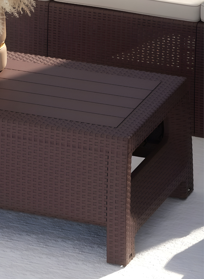 5-Seater Sofa Lounge Set – 3-Seater, 2 Armchairs, Coffee Table & Cushions – Outdoor Rattan Design