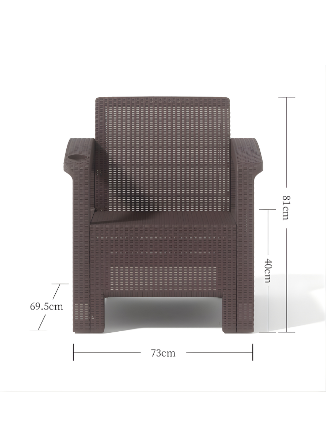 5-Seater Sofa Lounge Set – 3-Seater, 2 Armchairs, Coffee Table & Cushions – Outdoor Rattan Design
