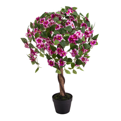 Artificial Flowering Crabapple Tree with Pot, 90 cm