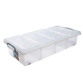 35L Underbed Storage Box with Dividers – Transparent Stackable Organizer with Lid & Compartments