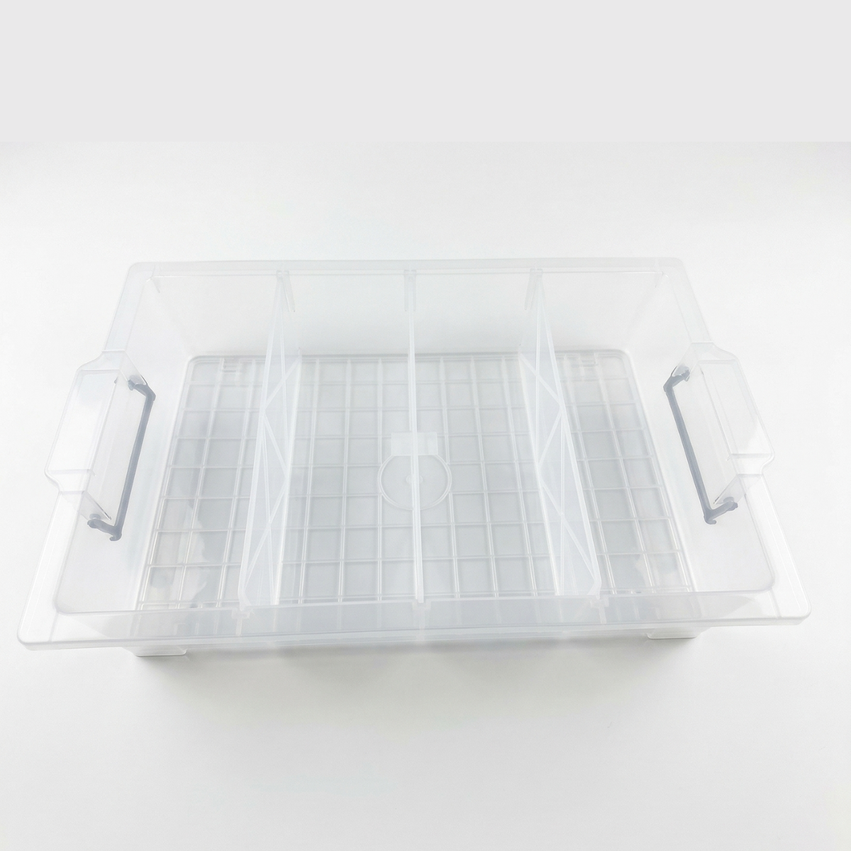 35L Underbed Storage Box with Dividers – Transparent Stackable Organizer with Lid & Compartments
