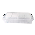 35L Underbed Storage Box with Lid – Transparent Stackable Organizer with Handles