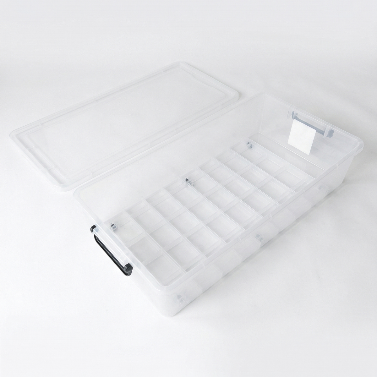 35L Underbed Storage Box with Lid – Transparent Stackable Organizer with Handles