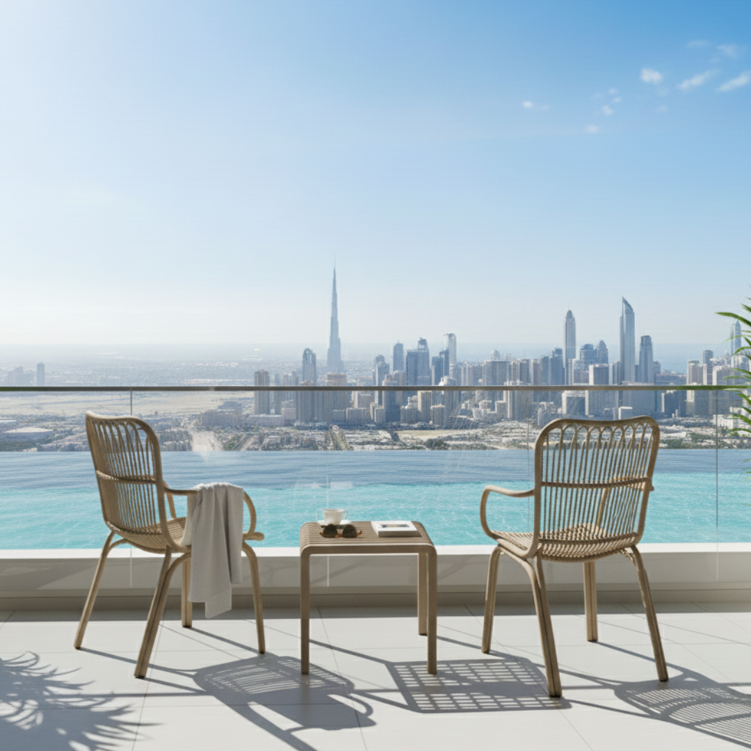 Serena Bistro Set – Elegant Fiberglass-Reinforced Outdoor Seating with Coffee Table