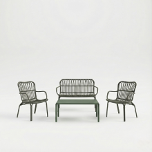 Serena Sofa Set – Elegant Fiberglass-Reinforced 4-Seater Outdoor Lounge with Coffee Table