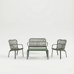 Serena Sofa Set – Elegant Fiberglass-Reinforced 4-Seater Outdoor Lounge with Coffee Table