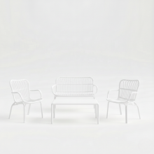 Serena Sofa Set – Elegant Fiberglass-Reinforced 4-Seater Outdoor Lounge with Coffee Table