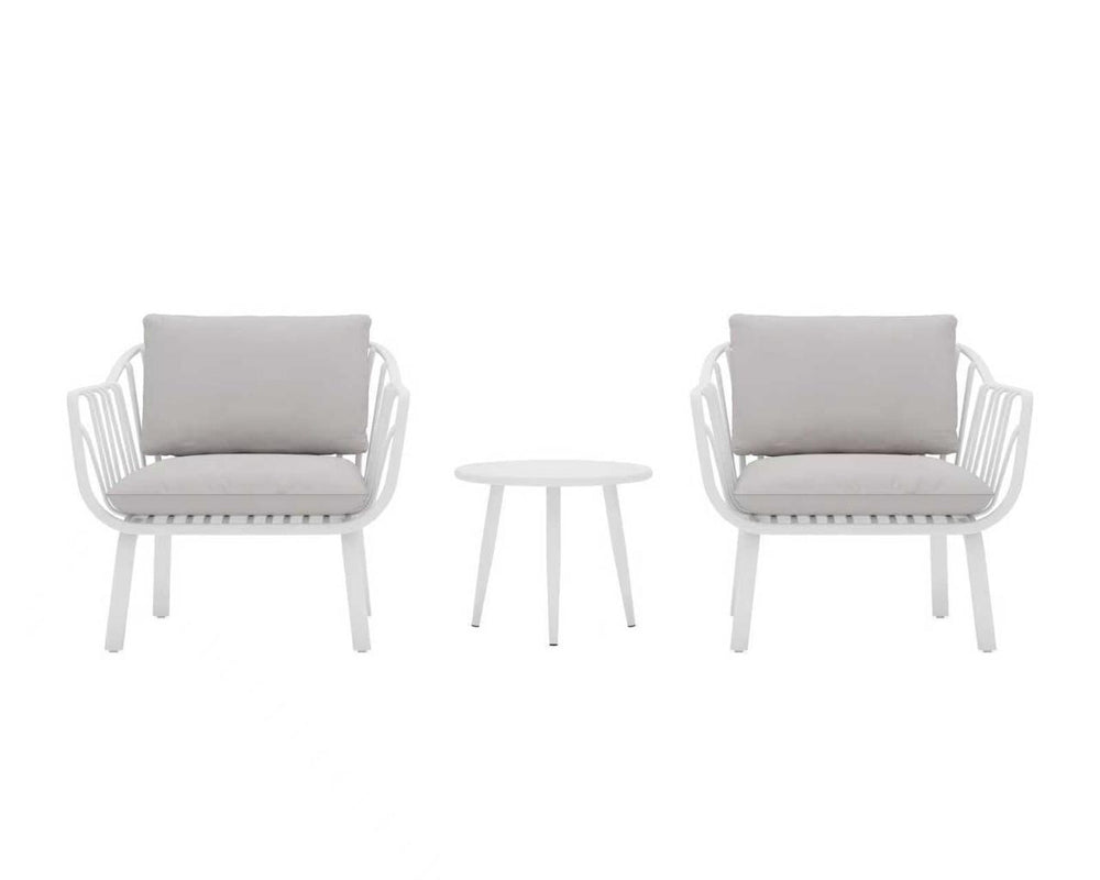 3-Piece Aria Outdoor Bistro Set – Modern Chairs & Coffee Table