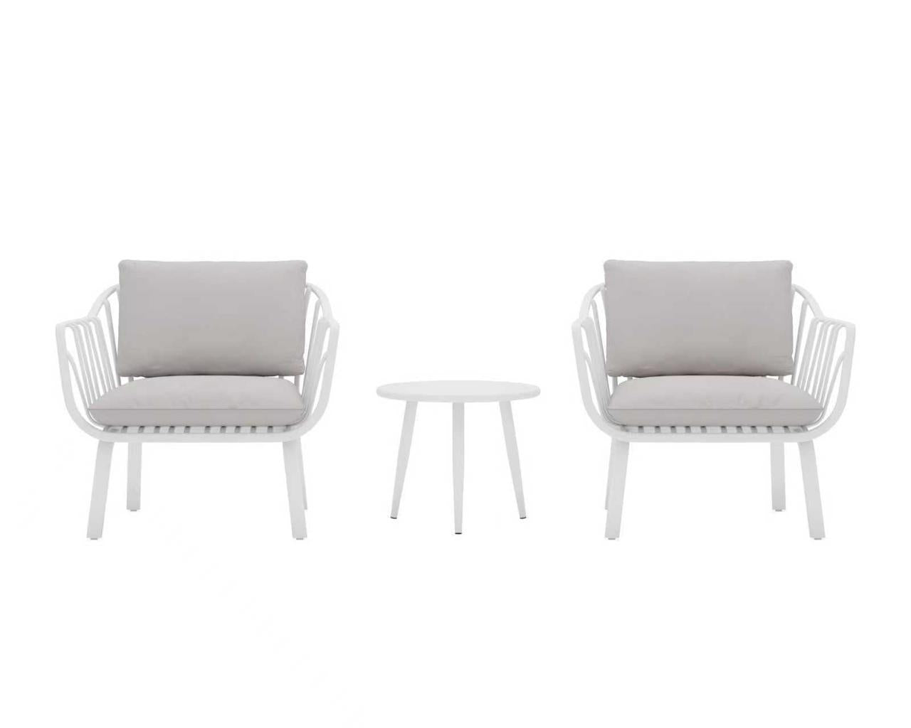 3-Piece Aria Outdoor Bistro Set – Modern Chairs & Coffee Table