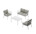 4-Seater Outdoor Sofa Set – Fiberglass Lounge with Table