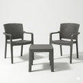 3-Piece Outdoor Bistro Set – Modern Patio Chairs & Side Table