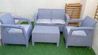 Customer photo: grey Havana 4-seater outdoor sofa set on a UAE terrace