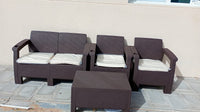 Customer photo: dark brown Havana 4-seater outdoor sofa set on a UAE patio
