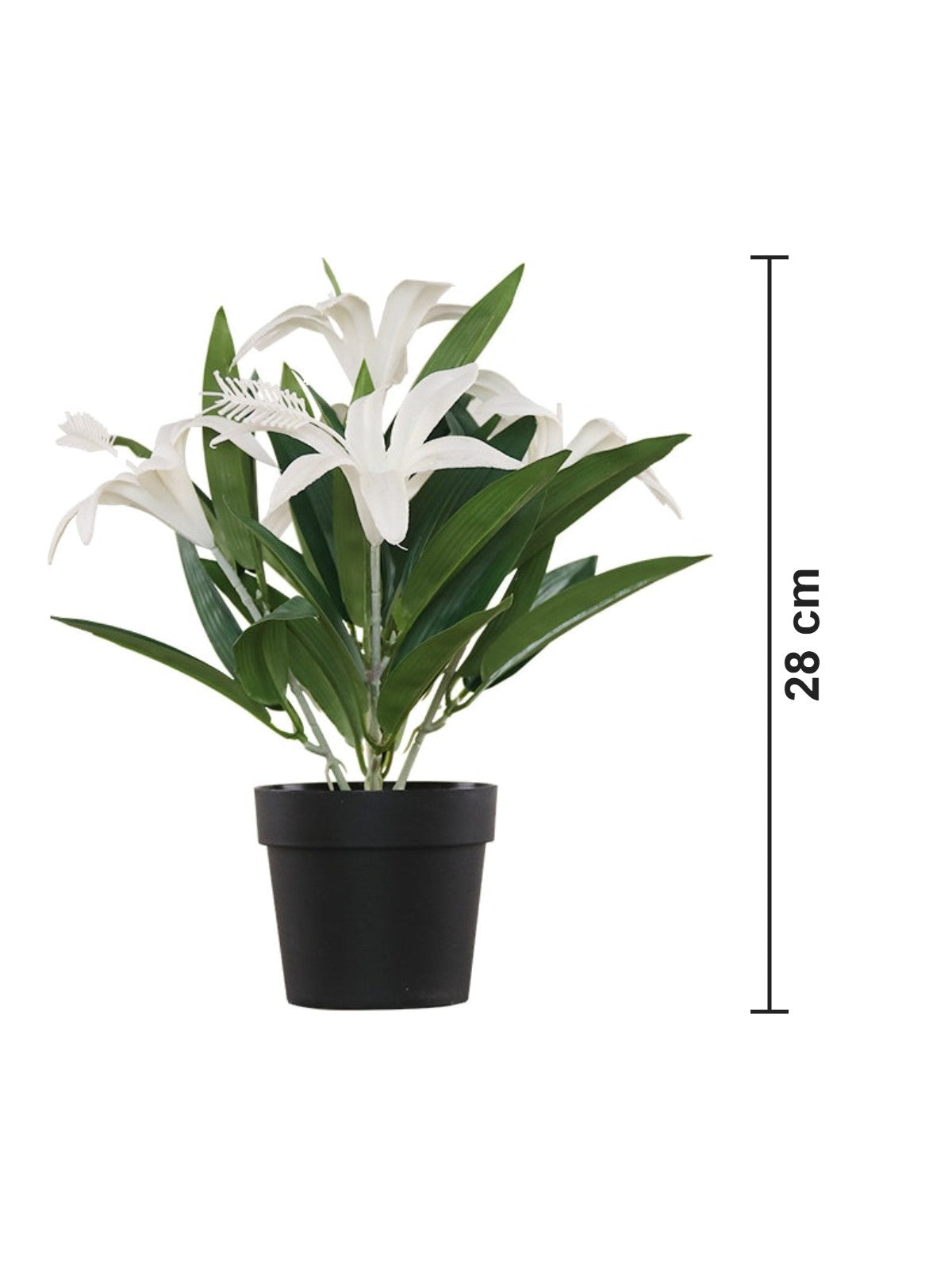 Artificial lily plant white size guide 28 cm