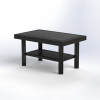 Doublex 2-layer rattan-style coffee table, black