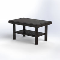 Doublex 2-layer rattan-style coffee table, brown
