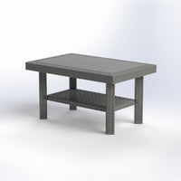 Doublex 2-layer rattan-style coffee table, silver