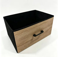 Nova Storage Drawer with Handle, 39×27.4×21 cm, Brown & Black – front view