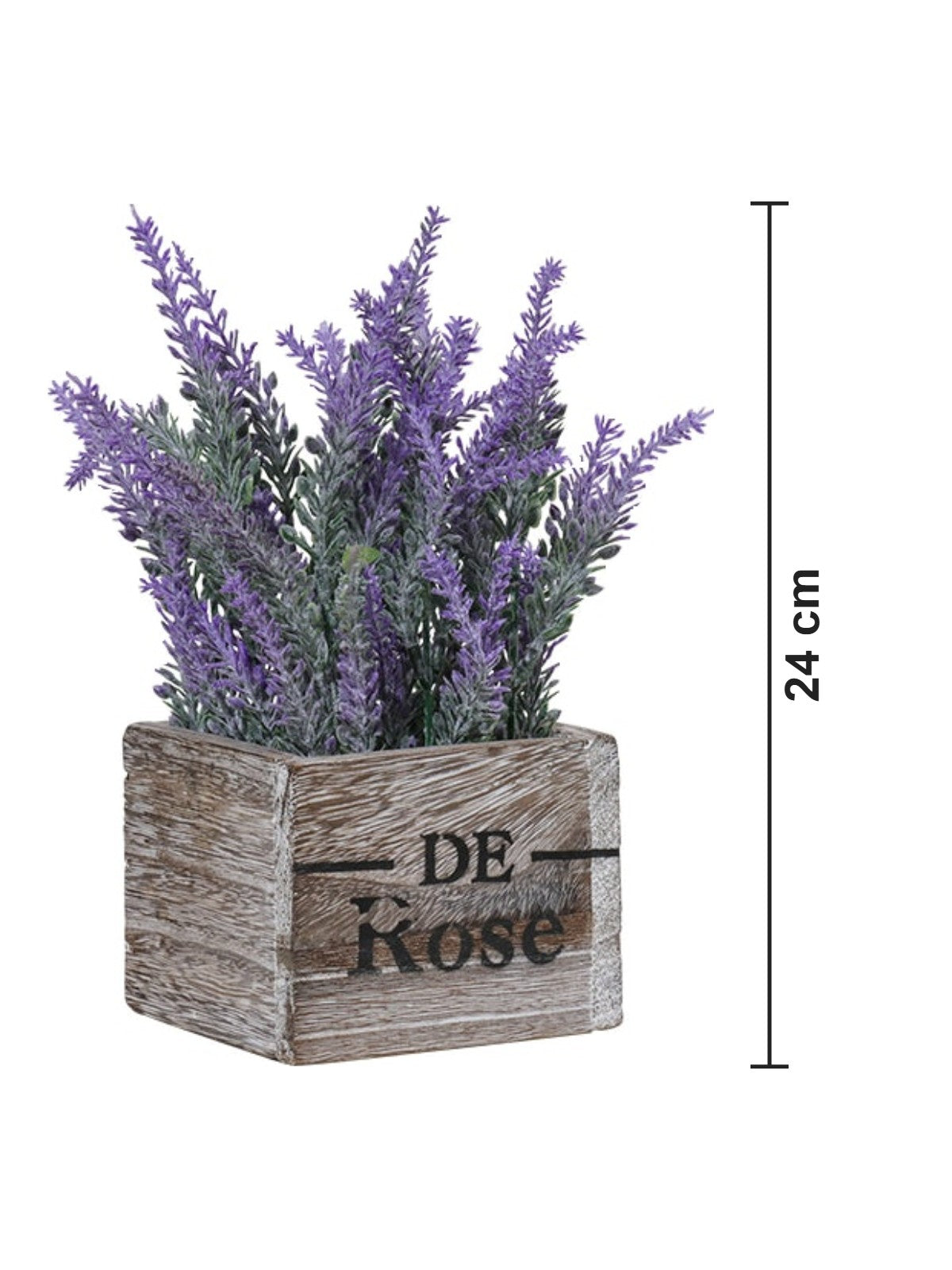 Artificial lavender plant 24 cm size guide