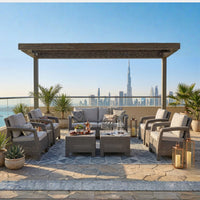 Marcolo grey 6-seater Havana set with Burj Khalifa views