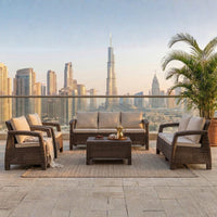 Marcolo brown 7-seater Havana set with Burj Khalifa views