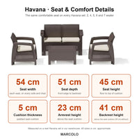 Havana sofa set – seat & comfort details (Brown)