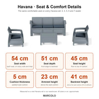 Havana seat and comfort details, grey, seat cushions