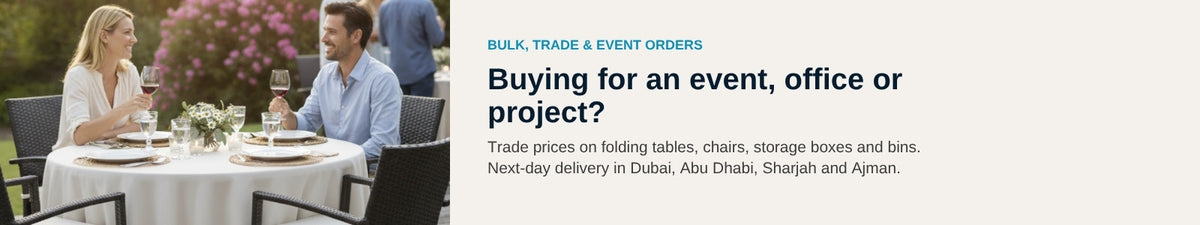 Bulk, trade and event orders – folding tables and chairs from Marcolo
