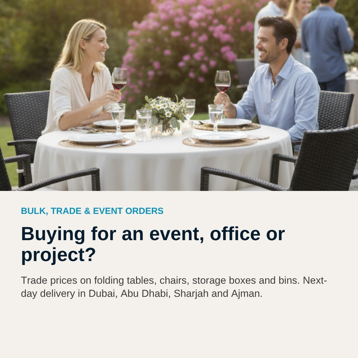 Bulk, trade and event orders – folding tables and chairs from Marcolo