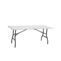180×70 cm Centerfold Folding Table with Steel Legs