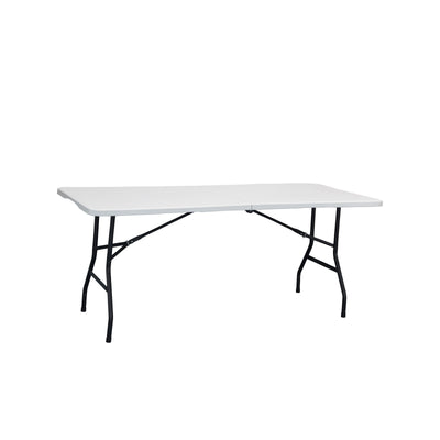 180×70 cm Centerfold Folding Table with Steel Legs