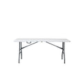 180×74 cm Centerfold Folding Table with Steel Legs