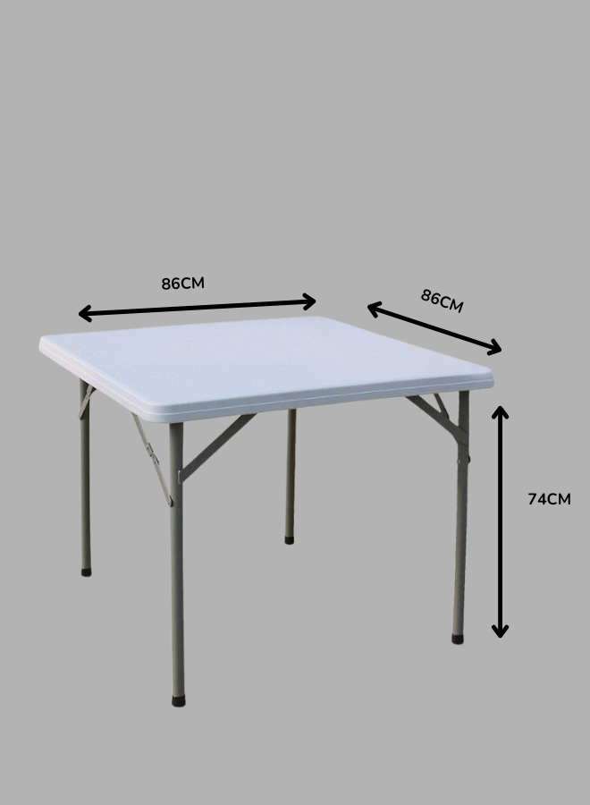 86CM Square Folding Table – Extra Sturdy, Weather-Resistant & Space-Saving (White)