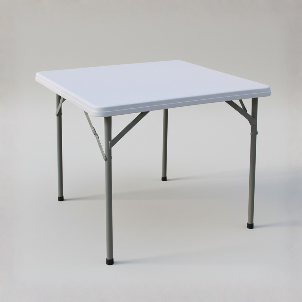 86CM Square Folding Table – Extra Sturdy, Weather-Resistant & Space-Saving (White)