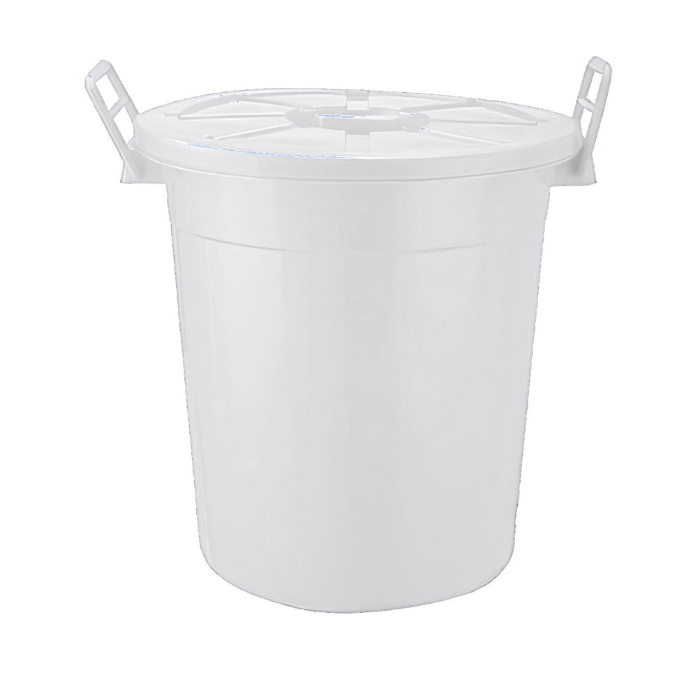 55L storage bucket with lid, white – view 1