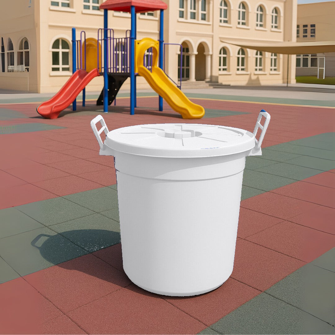 55L storage bucket with lid, white – view 3