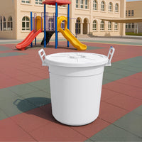 55L storage bucket with lid, white – view 3