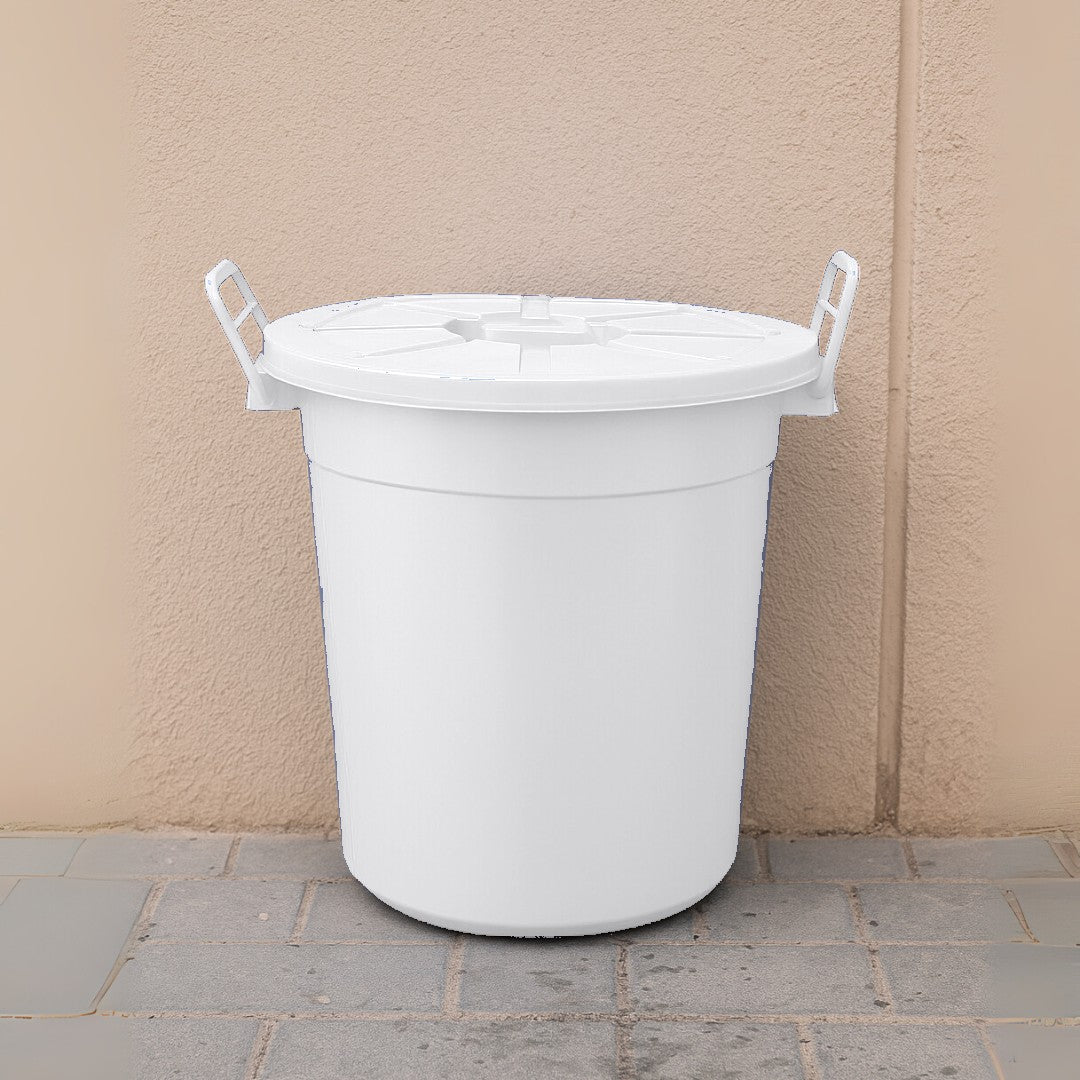 55L storage bucket with lid, white – view 4