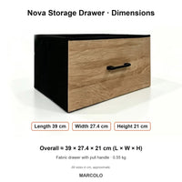 Nova Storage Drawer with Handle – dimensions