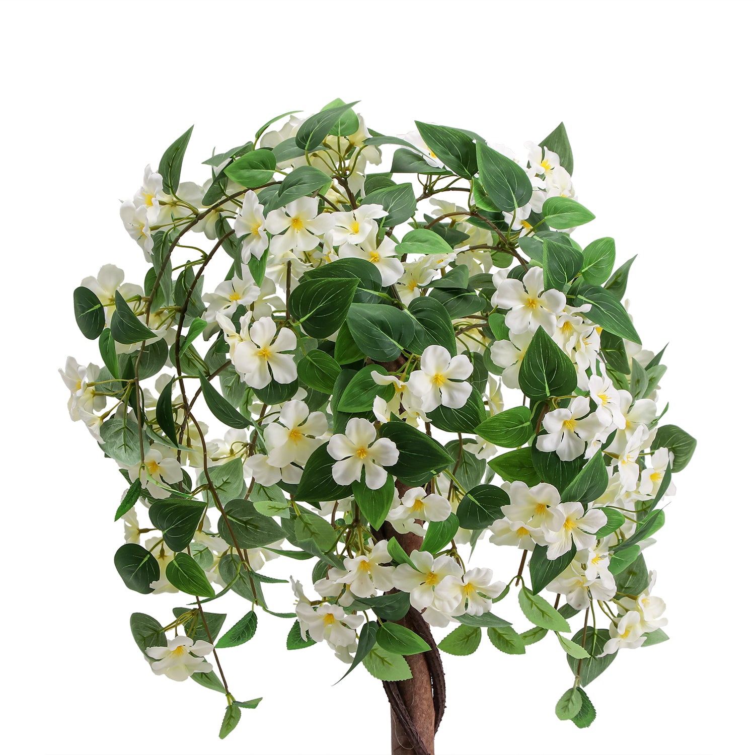 Artificial white crabapple flowers and green leaves by Marcolo.