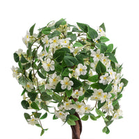 Artificial white crabapple flowers and green leaves by Marcolo.